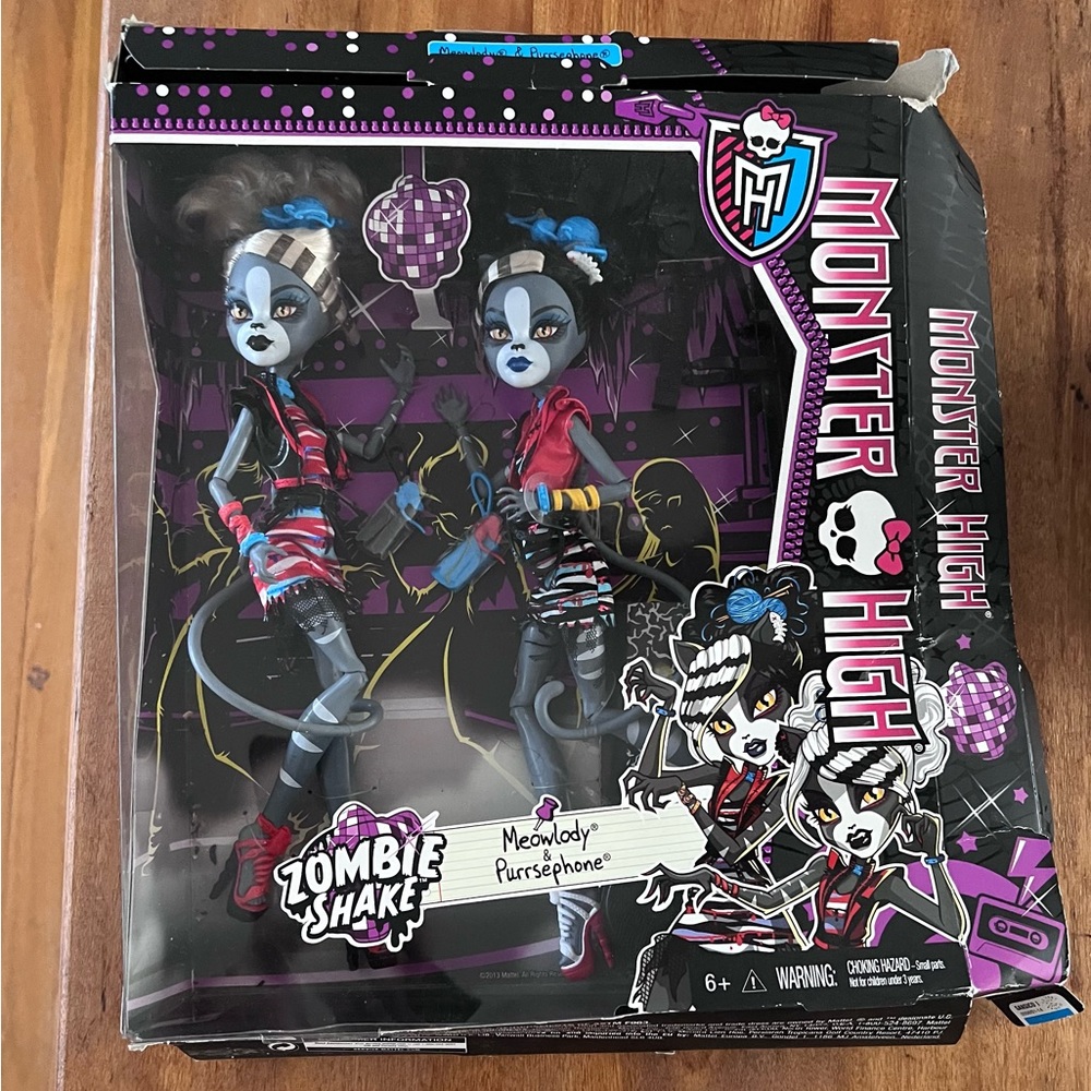 Monster High Zombie Shake Meowlody and Purrsephone Werecat Sisters Cats
